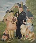 Fernando Botero Canvas Paintings - A Family
